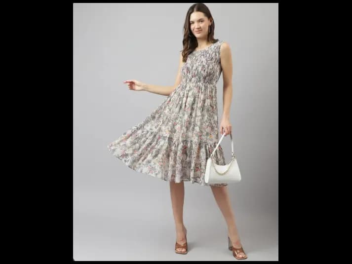 Floral Print Fit & Flare Dress (3)