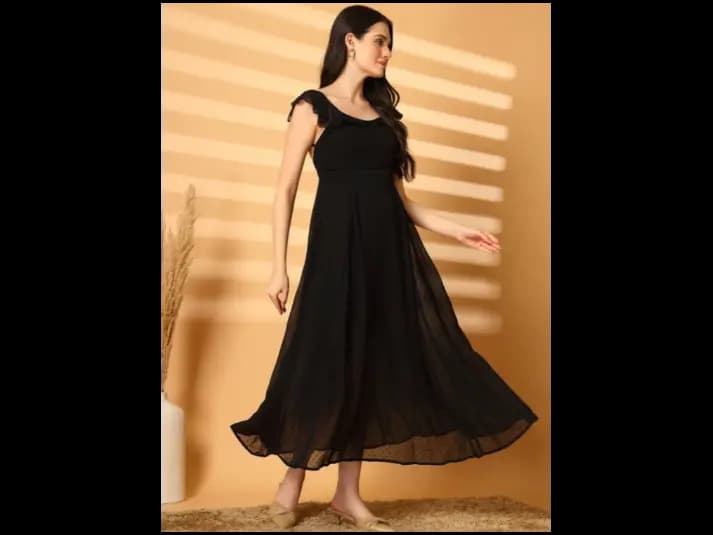 Women Fit & Flare Maxi Dress (2)