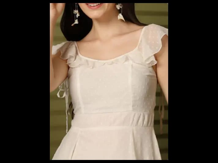 Georgette Round Neck Flutter Sleeves Fit & Flare Maxi Dress (6)