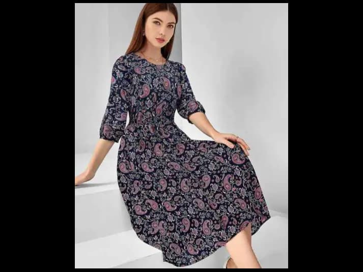 Paisley Print Fit & Flare Dress (2)