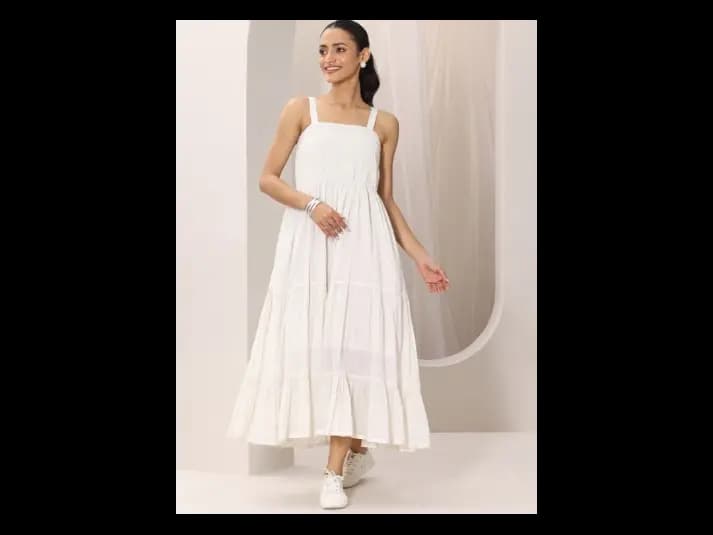 Fit & Flare Cotton Maxi Dress