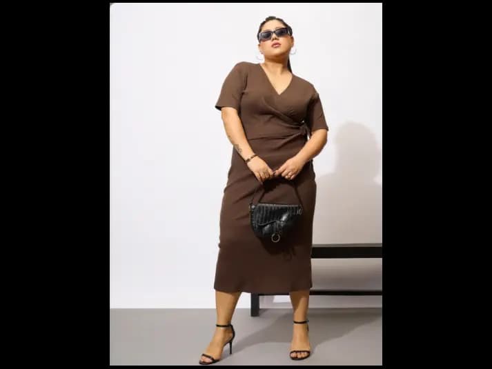 Plus Size Sheath Midi Dress