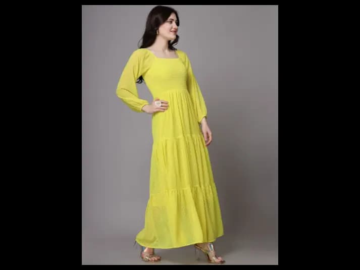 Women Square Neck Maxi Dress