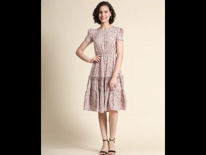 Floral Print Fit & Flare Dress