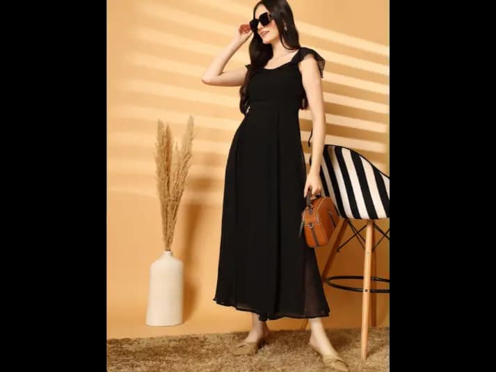 Women Fit & Flare Maxi Dress (3)