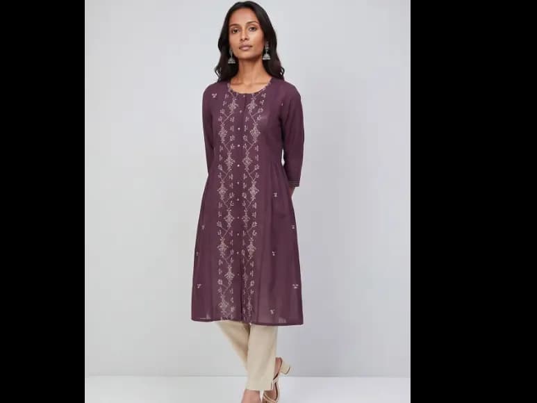 Women Ethnic Motifs Embroidered Thread Work Kurta