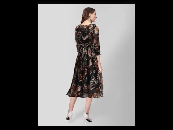 Women Paisley Print Fit & Flare Dress (4)