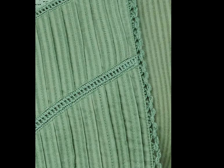 Striped Thread Work Pleated Cotton A-Line Kurta (3)