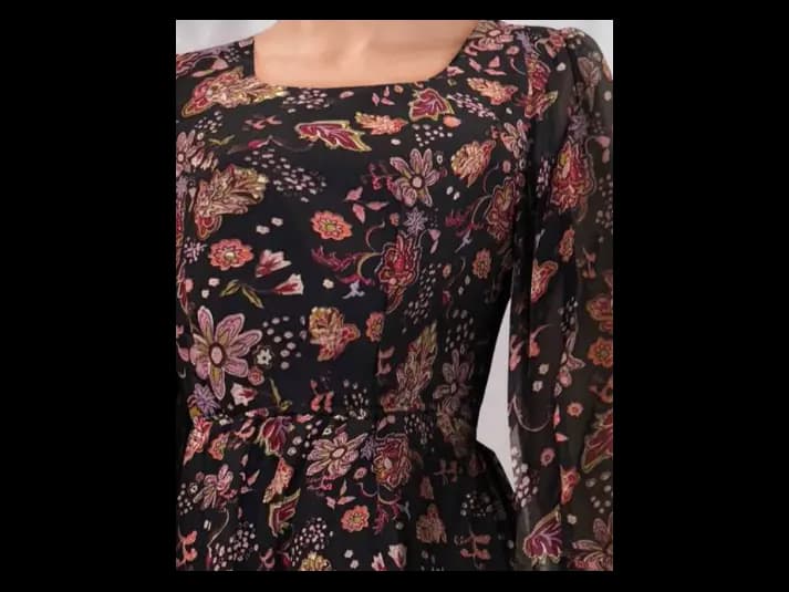 Women Floral Print Fit & Flare Dress (2)