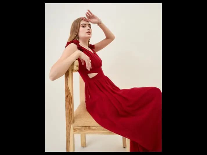 Georgette Fit & Flare Maxi Dress (5)
