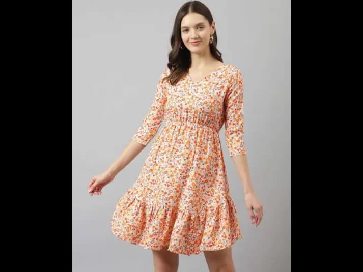 Floral Print Fit & Flare Dress