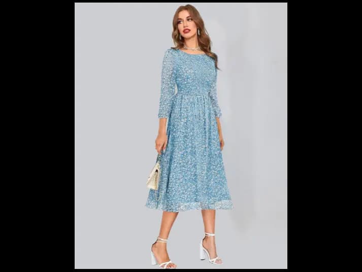 Floral Print Fit & Flare Dress (2)