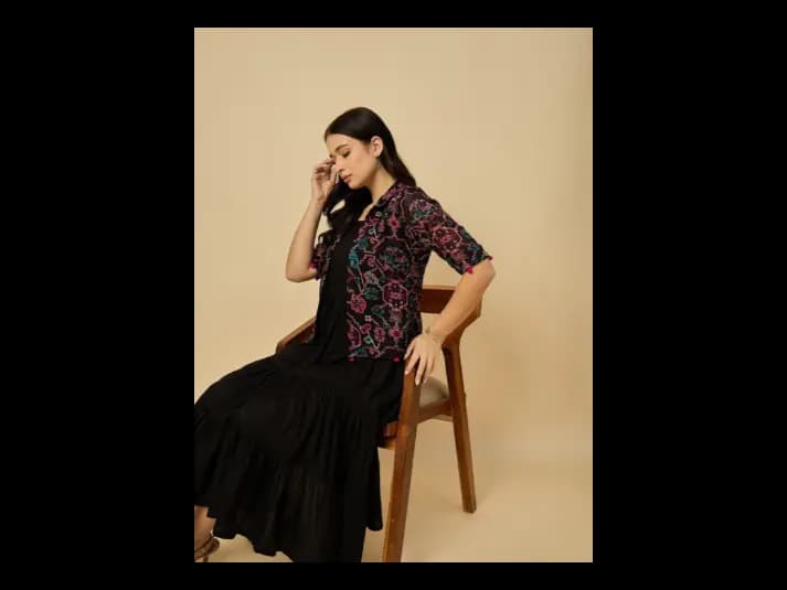 Fit & Flare Midi Dress With Jacket (3)