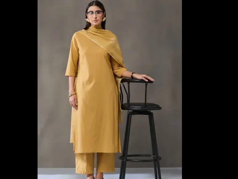 Women Ethnic Motifs Regular Pure Cotton Kurta with Palazzos & With Dupatta (2)