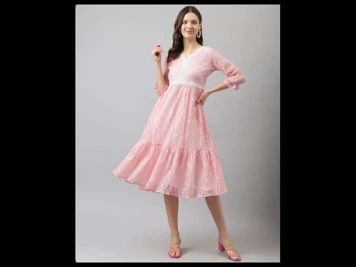 Floral Lace Fit & Flare Dress