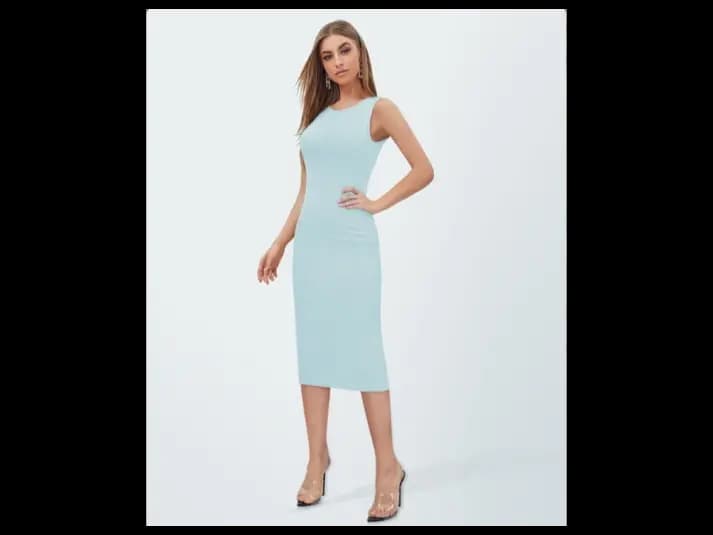 Women Round-Neck Bodycon Dress