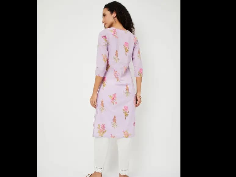Floral Printed Cotton Straight Kurta (4)
