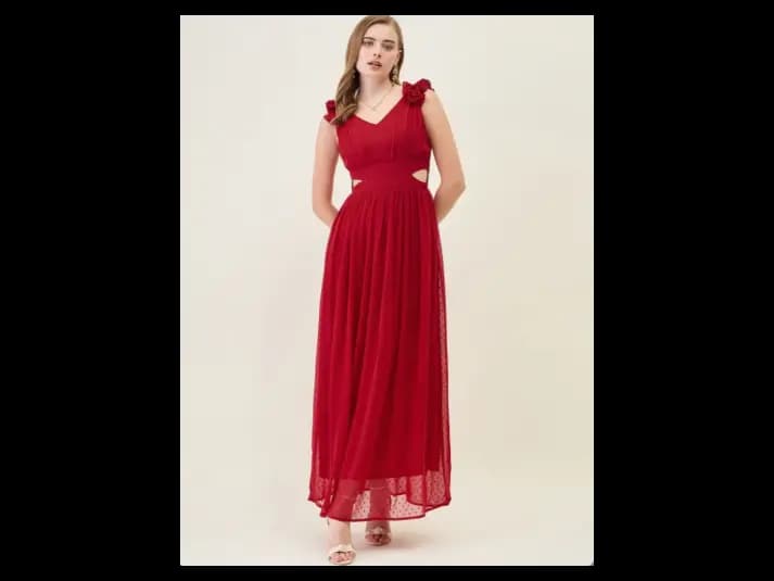 Georgette Fit & Flare Maxi Dress (2)