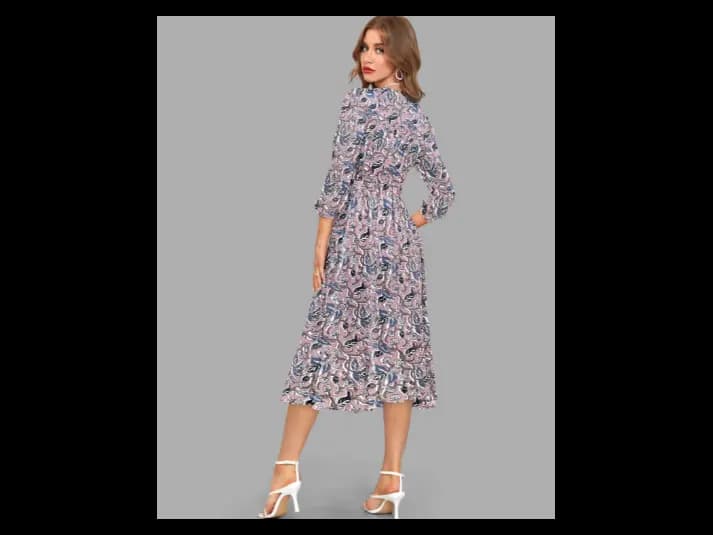 Women Floral Print Fit & Flare Dress (2)