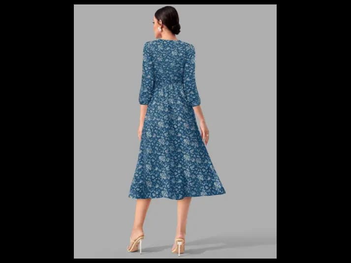 Women Floral Print Fit & Flare Dress (3)