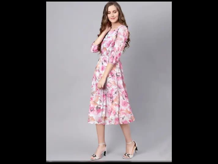 Floral Print Fit & Flare Dress (4)