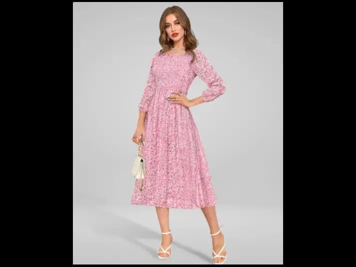 Women Floral Print Fit & Flare Dress (4)