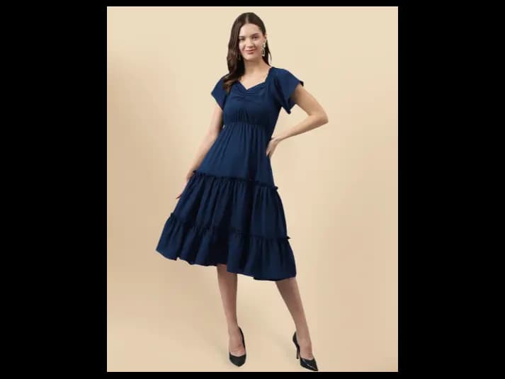 Women V-Neck Tiered Dress