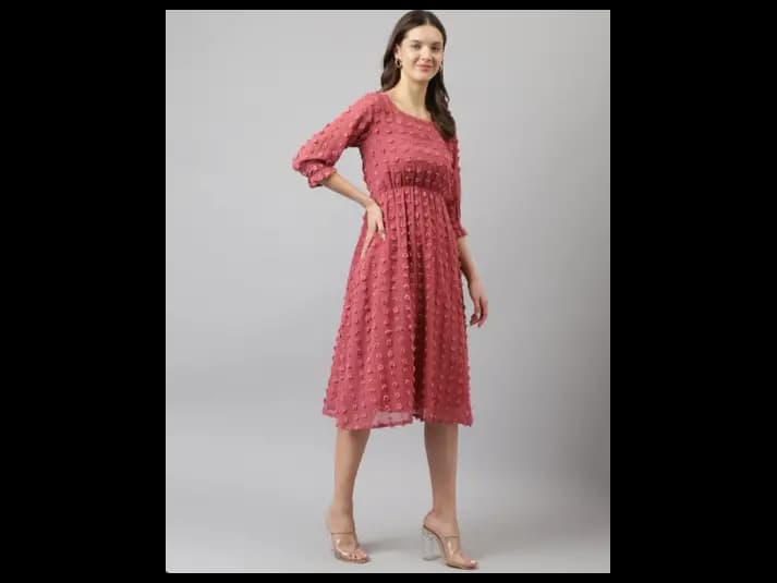 Round-Neck Fit & Flare Dress