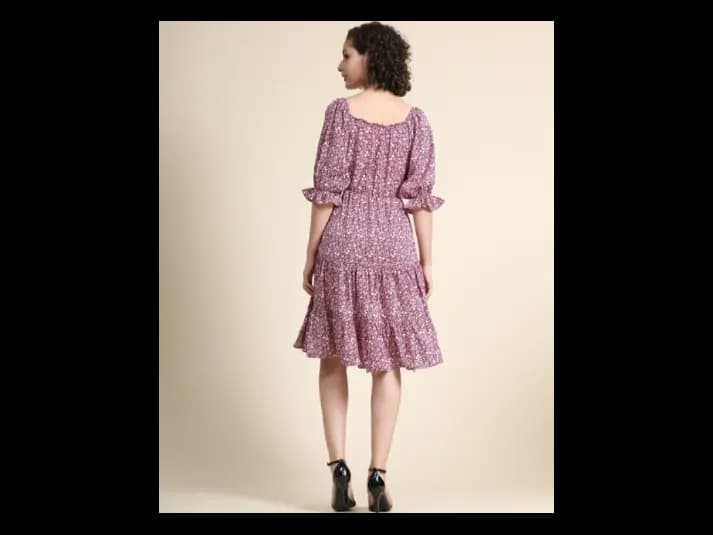 Floral Print Fit & Flare Dress (4)