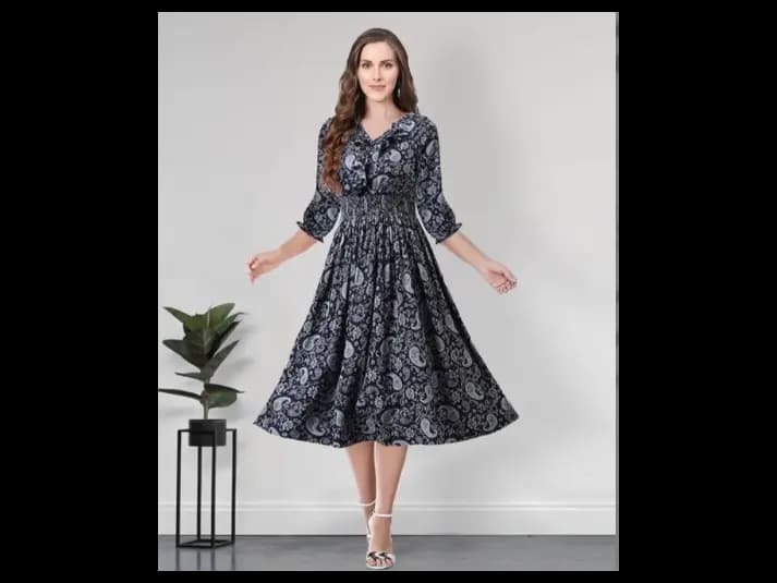 Women Paisley Print Fit & Flare Dress