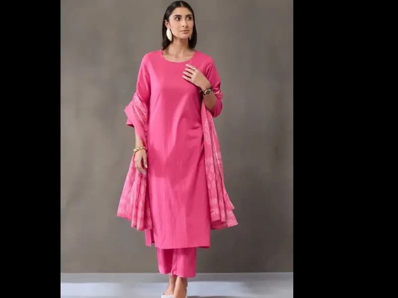Women Ethnic Motifs Regular Pure Cotton Kurta with Palazzos & With Dupatta (4)