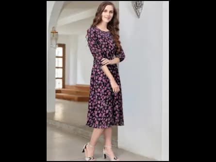 Women Floral Print Fit & Flare Dress (3)