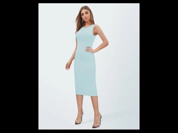 Women Round-Neck Bodycon Dress (4)