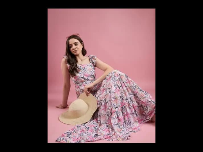 Floral Print Georgette Maxi Dress (3)