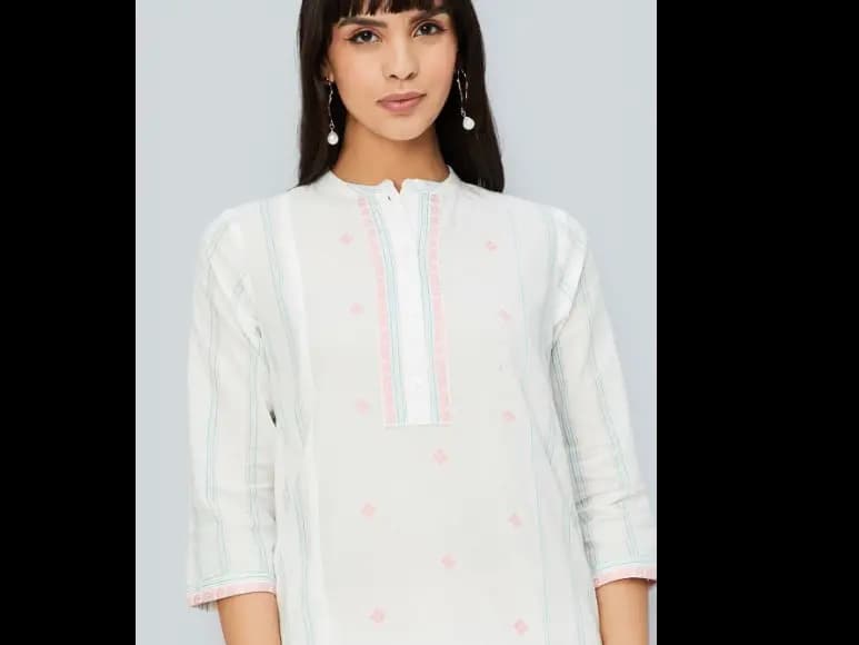 Striped Mandarin Collar Straight Kurta (2)