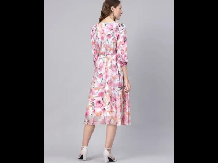 Floral Print Fit & Flare Dress (3)
