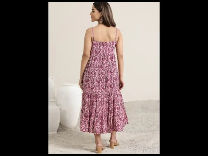 Women Print Fit & Flare Midi Dress (4)