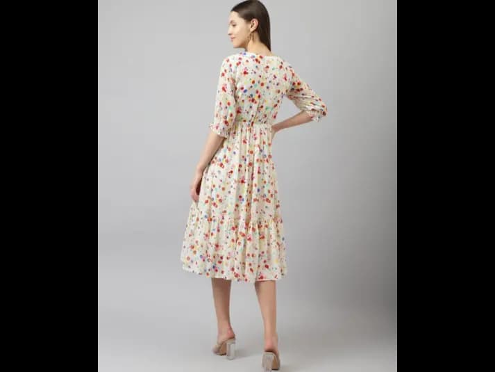 Polka-Dot Print Fit & Flare Dress (4)