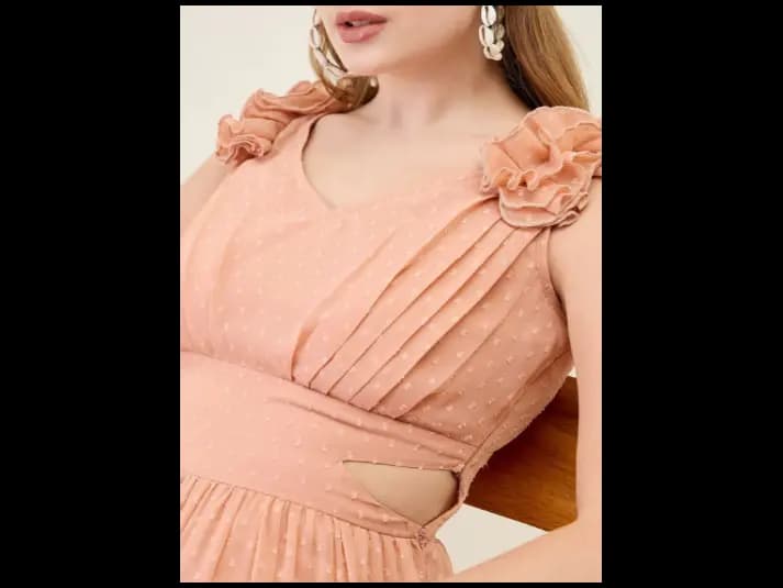 Women Georgette Fit & Flare Maxi Dress (5)