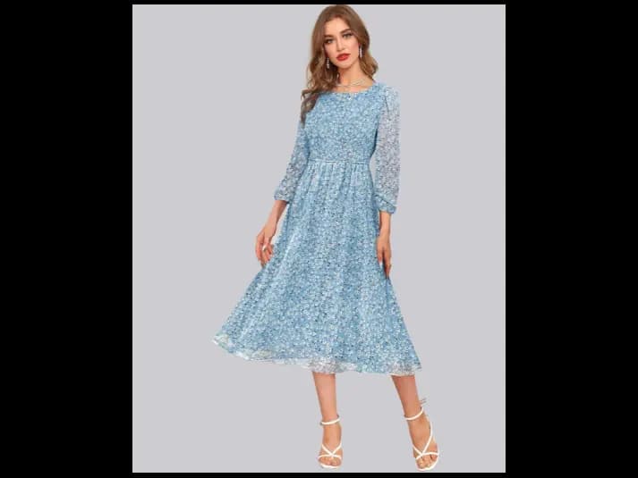 Floral Print Fit & Flare Dress