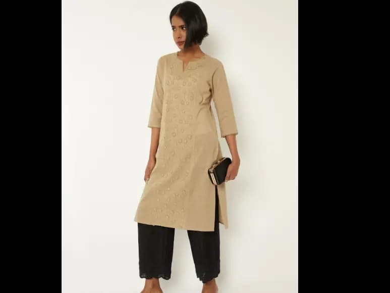Women Geometric Flared Sleeves Kurta (3)