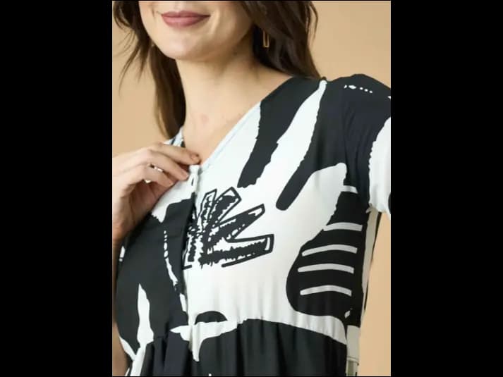 Women Cotton Printed Fit & Flare Midi Dress (6)