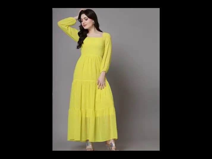 Women Square Neck Maxi Dress (3)