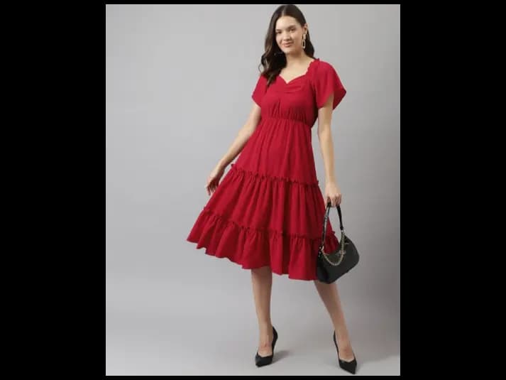 Fit & Flare Dress with Bell Sleeves (3)