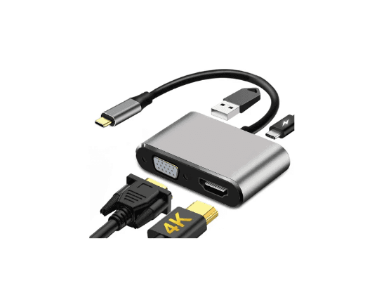 4 in 1 Type-C To HDMI   VGA   USB 3.0   USB-C (A Grade)