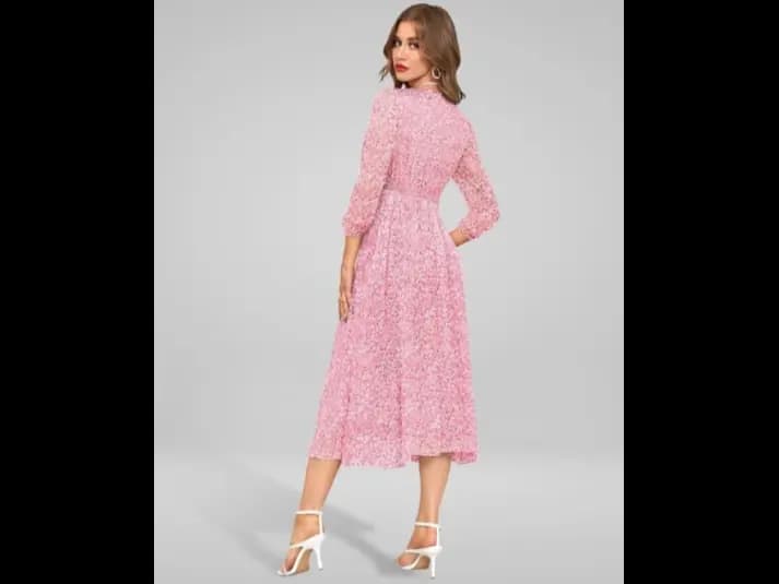 Women Floral Print Fit & Flare Dress (2)