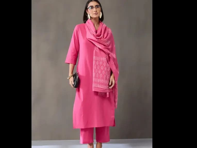 Women Ethnic Motifs Regular Pure Cotton Kurta with Palazzos & With Dupatta
