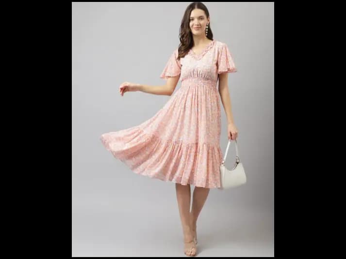 Floral Print Fit & Flare Dress (4)