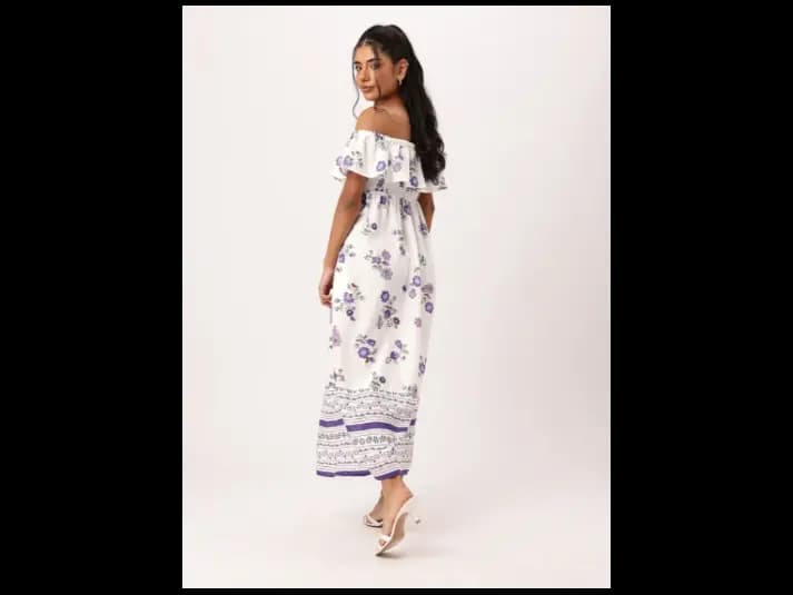 Holiday Chic Off-Shoulder Appeal Smocked Maxi Dress (3)