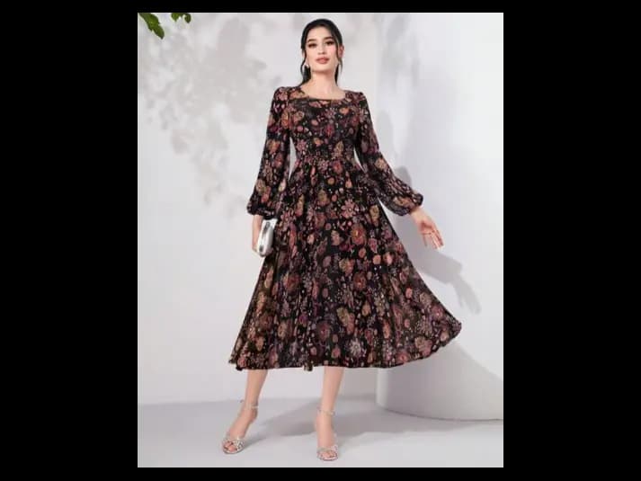 Women Floral Print Fit & Flare Dress (4)